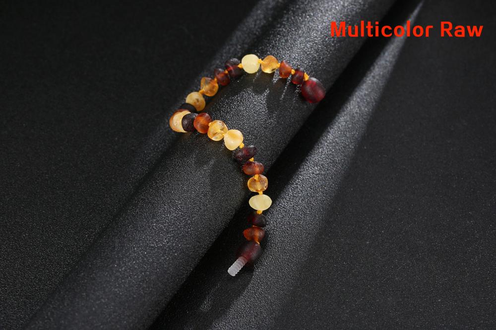 Baltic Amber Teething Bracelet/Anklet for Baby - Simple Package - 10 Colors - 4 Sizes - Lab Tested